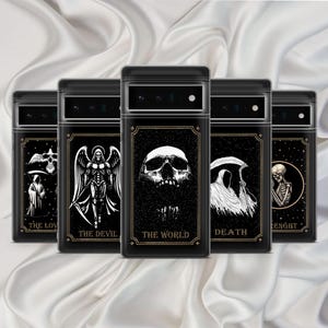 Coque pour téléphone avec carte de tarot Goth Witchy Cover pour Google Pixel 9Pro XL 8A 8Pro 7Pro 7A 6A, Samsung S24Fe, S23Ultra, A16, iPhone 16Pro, 15 14 13 11