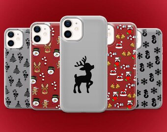 Funda navideña para teléfono con diseño de reno para iPhone 17, 16E, 15, 14, 13, 12, Pixel 10, 9Pro, XL, 8A, 7A, 6A, Samsung S25fe, S24fe, S23, A17, A56