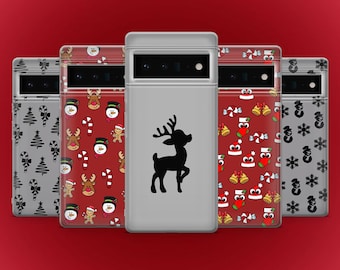 Christmas Phone Case Reindeer Cover for Google Pixel 10, 9A, 9ProXL, 8A, 8Pro, 7Pro, 7A Samsung S25Fe, S24Fe, A56, A17 iPhone 17, 16, 15, 14