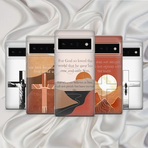 Christian Phone Case Bible verses Cover for Google Pixel 9Pro XL, 8A, 8Pro, 7Pro, 7A, 6A Samsung S24Fe, S23Ultra, A16 iPhone 16Pro, 15 14 13