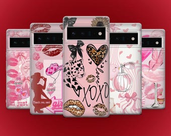 Capa para celular Coquette Collage, estilo sedutor, para Google Pixel 10, 9A, 9ProXL, 8A, 8Pro, 7Pro, 7A, Samsung S25Fe, S24, A56, A17, iPhone 17, 16, 15 e 14.