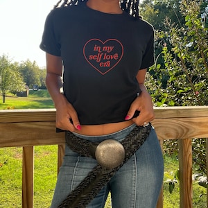 in my self love era baby tee. Valentine’s Day shirt. Galentine’s Day. Self love baby tee. Pinterest shirt. Gift ideas. Gifts for her.