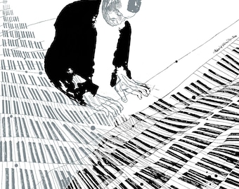 Art Tatum, "Piano Solos" Stampa artistica di David Stone Martin (1944)