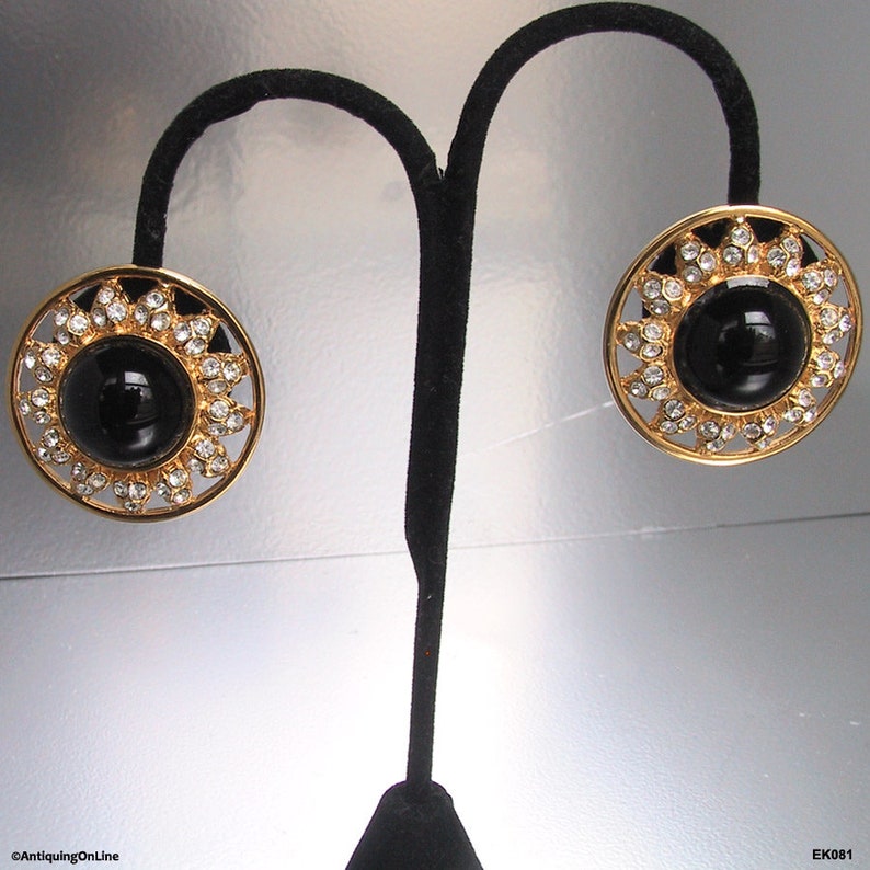 Vintage Fendi Clip Earrings 1980s Domed Cabochon Round Etsy