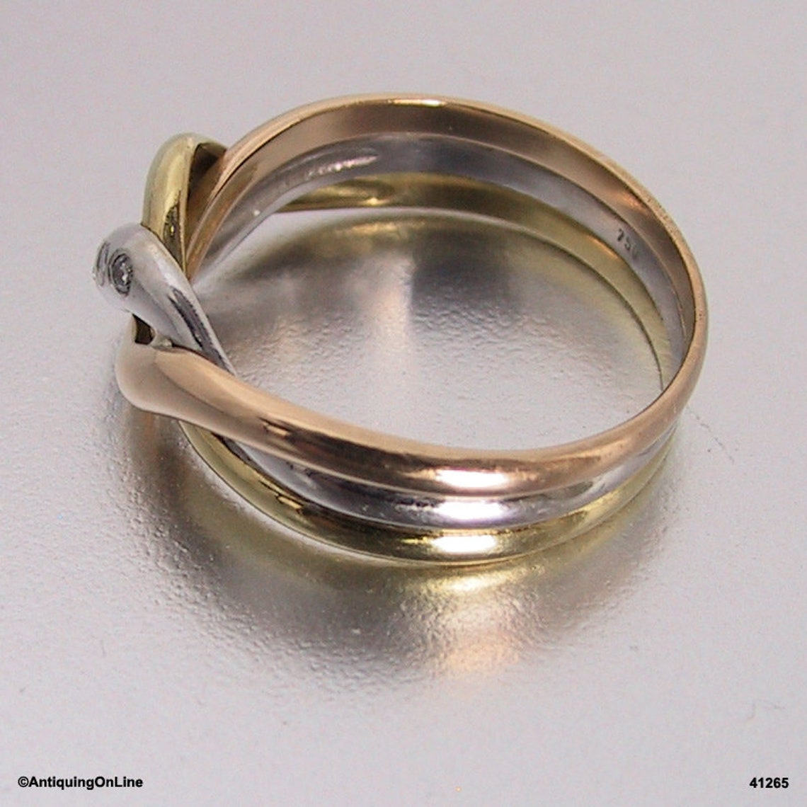 18K Tricolor Love Knot Diamond Ring Vintage Retro 1970s Etsy