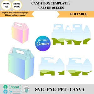 Gable Box Template Bundle, Gable Box Template, Gable Box Bundle, DIY Box Template, Gift Box Svg, Party Favors, Gable Box Label Template