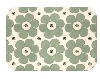 Marimekko Folk Art Bath Mat | Scandinavian Retro Bathroom Decor Farmhouse Memory Foam, Non Slip, Seventies Decor