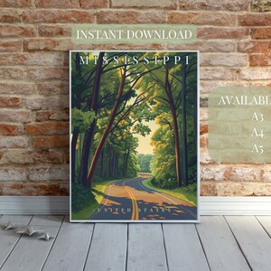 Mississippi Travel Poster – Vicksburg National Military Park - Digital Download