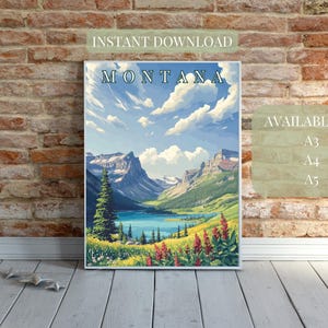 Montana Travel Poster – Glacier National Park - Digital Download