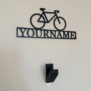 Personalized Bicycle Nameplate Helmet Holder Hook