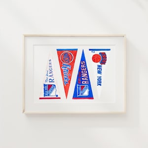 カスタムスポーツペナントのダウンロード可能なアートプリント | 水彩画アートプリント、アパートメントアート、スポーツチームアート、パーソナライズされたギフト