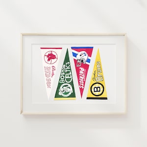 カスタムスポーツペナントペインティング | 水彩画、バーカートアート、アパートメントアート、スポーツチームアート、パーソナライズギフト