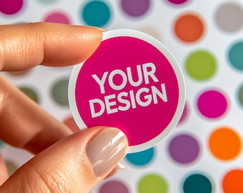 Personalised Round Circle Stickers Printed Custom Logo Labels Business Glossy