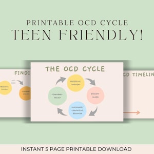 Arbetsblad om ångest och OCD för tonåringar | Utskrivbara terapiblad, arbetsblad om psykisk hälsa i PDF-format
