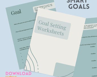 SMART Goal Worksheets | Goal Setting Planner, Productivity Printable, Action Plan Template, Personal Development PDF