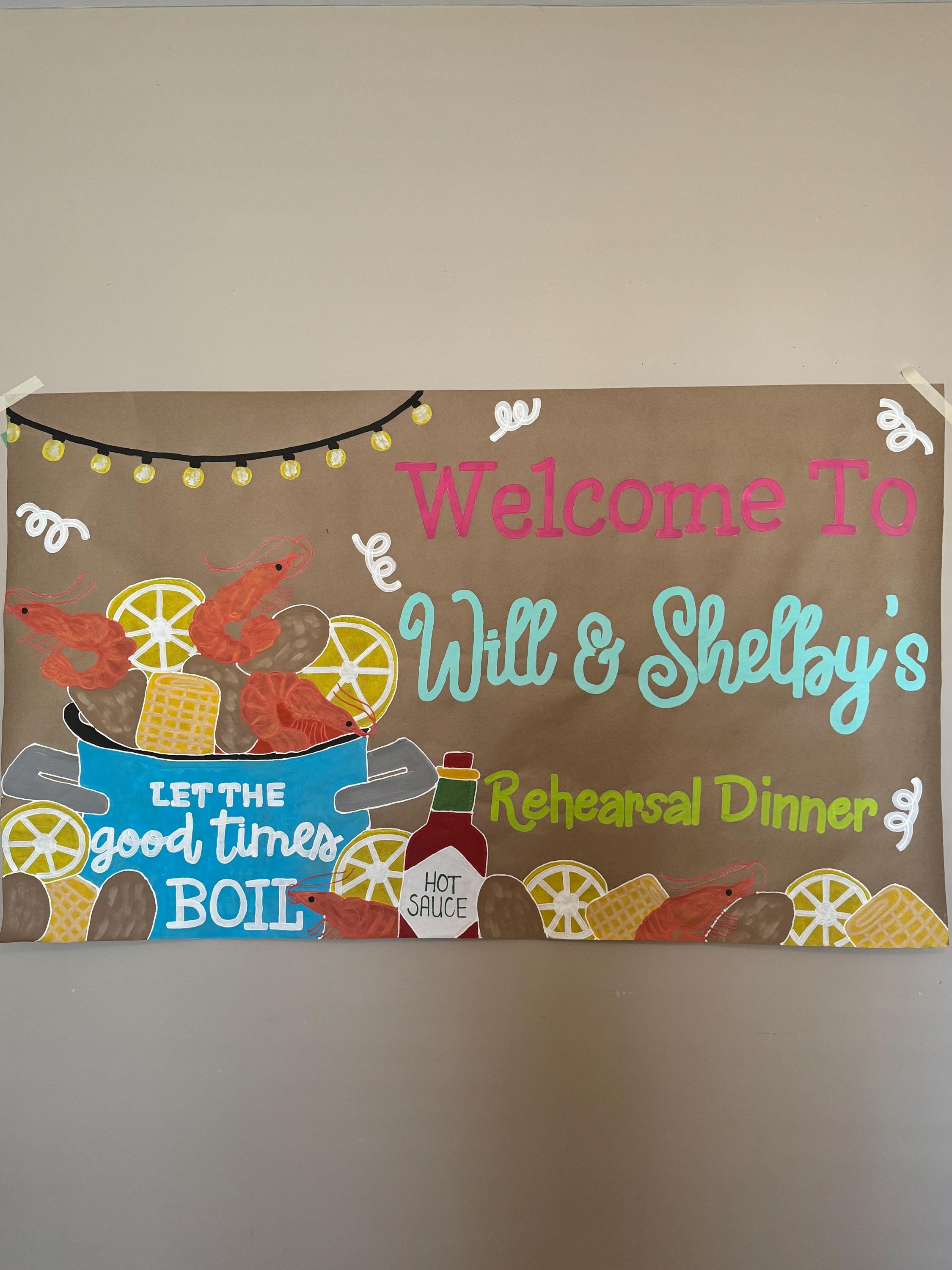 Crawfish Backdrop, Annual Crawfish Boil Party Backdrop Banner, Step And