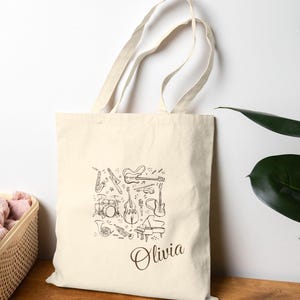 Personalized Music Lover Tote Bag, Eco-Friendly 100% Cotton Canvas