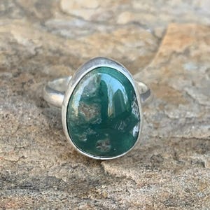 Royston Turquoise Ring Sterling Silver Size 6.75 – Handmade Boho Artisan Gemstone Jewelry