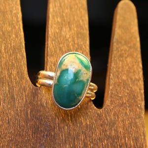 Royston Turquoise Ring Size 7 Handcrafted - Boho Jewelry