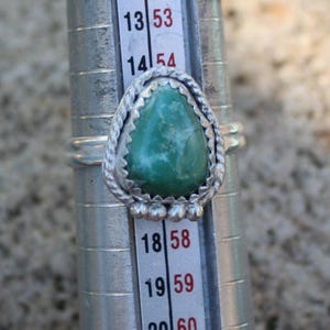 Boho Turquoise Statement Ring: Sterling Silver, Size 7.5