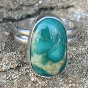 Royston Turquoise Ring Size 7 Handcrafted - Boho Jewelry