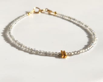 Delicate Labradorite and Gold Vermeil bracelet /Anklet | Fine | Minimalist | Dainty | Elegant | Bohemian | Gift