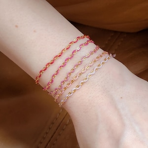 Summer vibes Red String Woven Friendship Bracelet for Good Luck, Protection, Boho Beach bracelet, Gift for Her, Thin gold Chain, Stacking