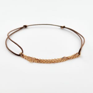 Dainty Gold Vermeil Chain Bracelet: Red String Good Karma, Friendship