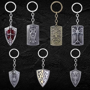 Dark Souls 3 Inspired Keychain, Gift for Him, Gaming Fan Jewelry, Dark Souls Keychain, Dark Souls Pendant, Keyring Holder, Gamer Accessories