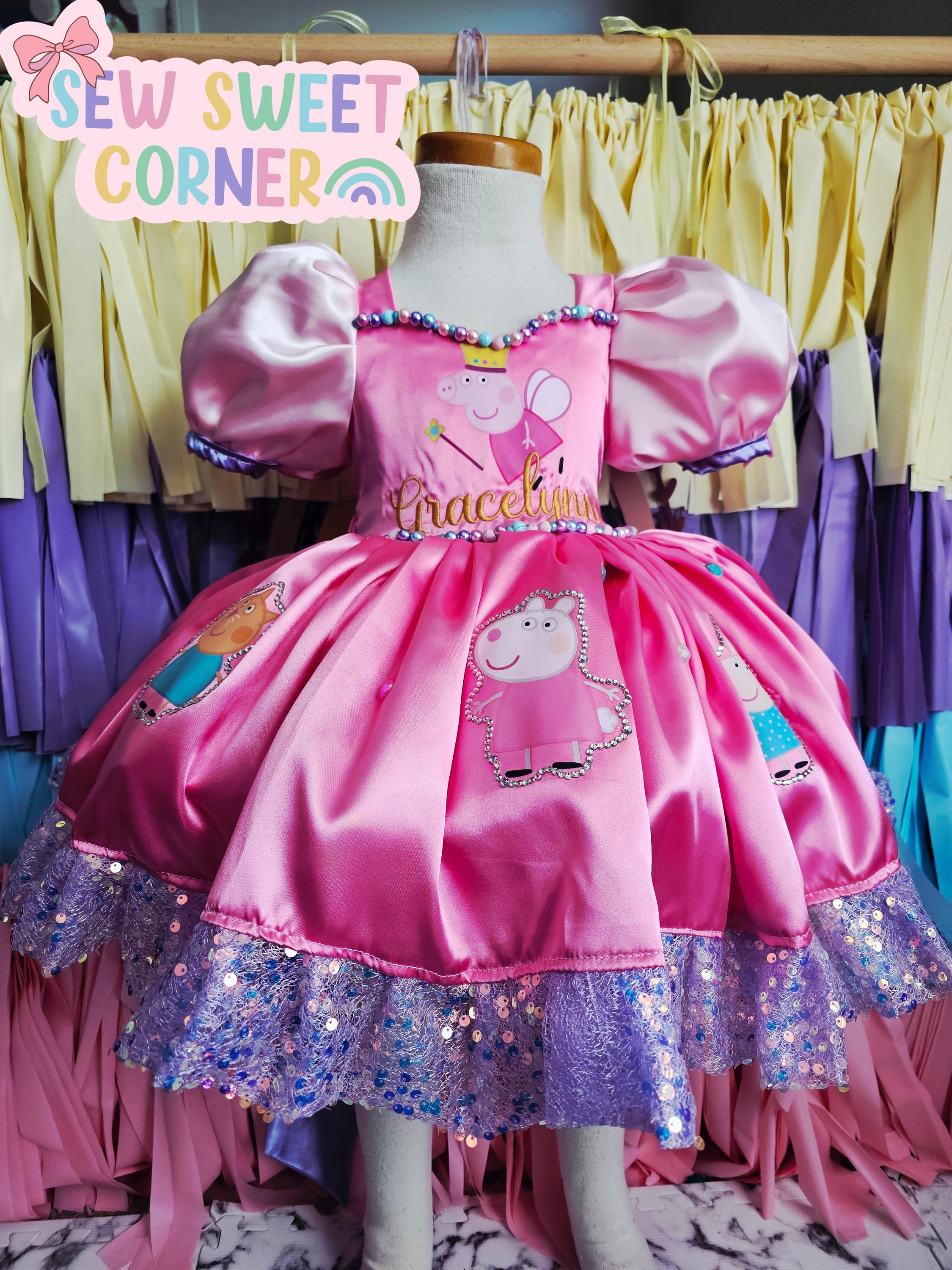 Peppa Pig Vestiti Bambina Estivi, Vestito Arcobaleno, Vestitini