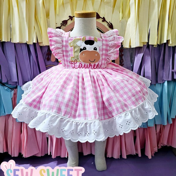 cow/western birthday party dress