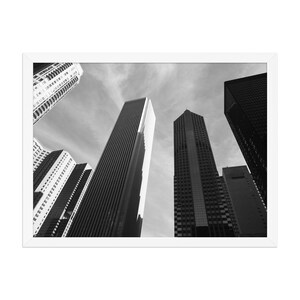 Paesaggio urbano di Chicago in bianco e nero, grattacieli iconici del centro di Chicago, fotografia artistica originale, stampa con o senza cornice