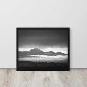 Grand Tetons Wyoming Mountain Wall Kunst, Original schwarz-weiß Fine Art Fotografie, gerahmter oder ungerahmter Druck