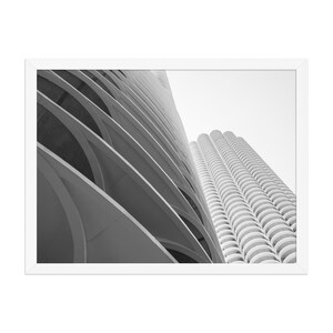 Chicago Corncobs Marina City Wall Art, fotografia artistica originale in bianco e nero, stampa con o senza cornice