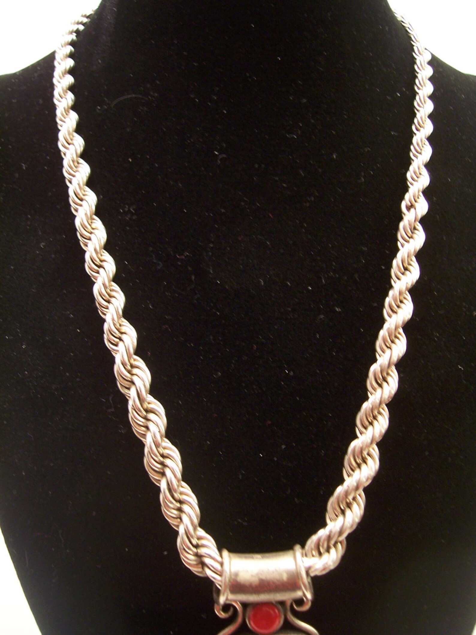 Vintage Sterling Silver 925 & 825 Thailand Rope Chain Necklace Etsy