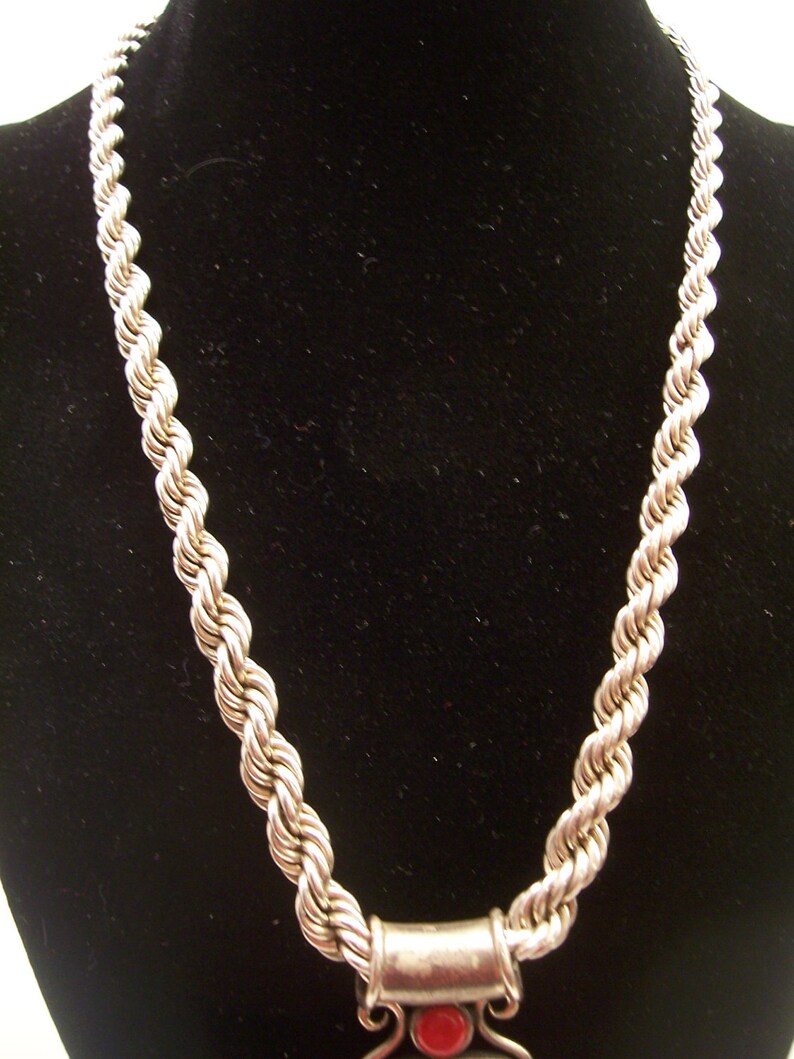 Vintage Sterling Silver 925 & 825 Thailand Rope Chain Necklace Etsy