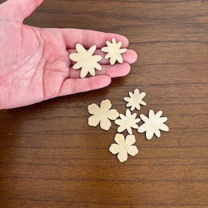 flower wooden cutouts, laser cut flower blanks, unfinished flower cutouts for crafts, wood floral cutouts, wood flower blank shape