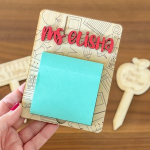 teacher sticky notepad holder, Post Note Holder for Teacher Appreciation Gift, Teacher Gift for Desk, post it holder, custom notepad gift