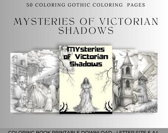 Mysteries of Victorian Shadows Gothic Coloring Book (PDF, 50 Pages)