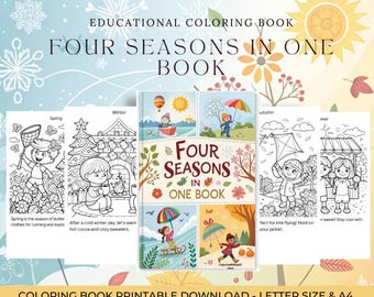 Four Seasons in One Book - Educational Coloring Book for Kids