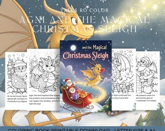 Agni and the Magical Christmas Sleigh - Story and Coloring Book for Kids (10 Pages)