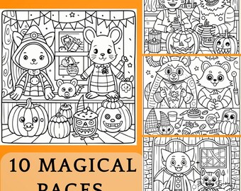 Halloween Coloring Pages: 10 Printable Designs (PDF)