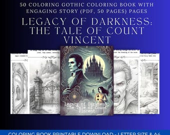 Gothic Vampire Coloring Book: Legacy of Count Vincent (PDF, 50 Pages)