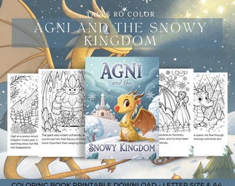 Agni and the Snowy Kingdom - Story and Coloring Book for Kids (10 Pages)