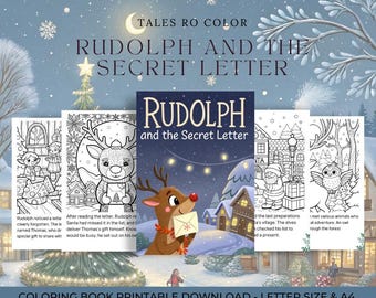 Rudolph e a Carta Secreta - História de Natal e Livro de Colorir para Crianças (10 Páginas)