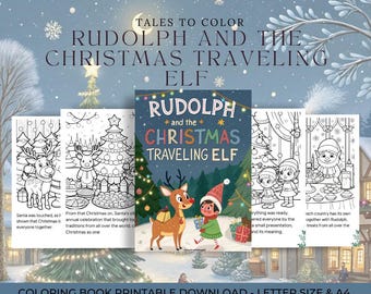 Rudolph Christmas Story Coloring Book – Holiday Elf Adventure (PDF)