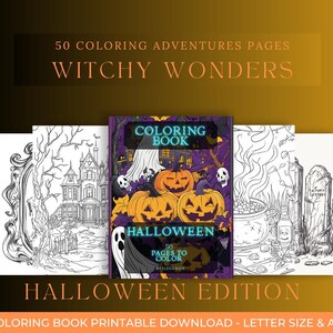 Witchy Wonders: Un libro para colorear de Halloween / 50 páginas de diversión mágica