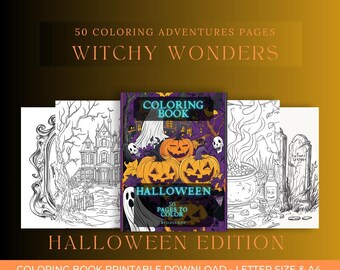 Witchy Wonders: Un libro para colorear de Halloween / 50 páginas de diversión mágica