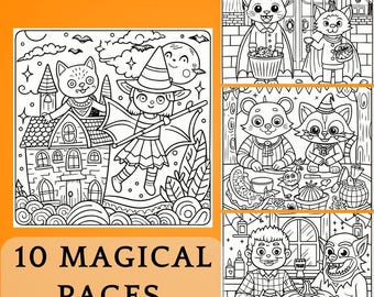 Halloween Coloring Pages: 10 Unique Designs (PDF)