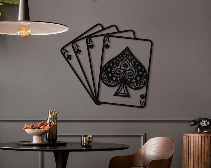 Aces Spade Metal Wall Art: Poker Theme Decor